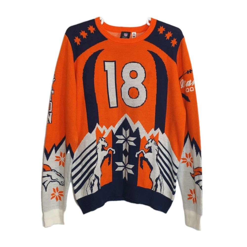 Men's NFL Denver Broncos Holiday Christmas Sweater Size XL Forever Collectibles